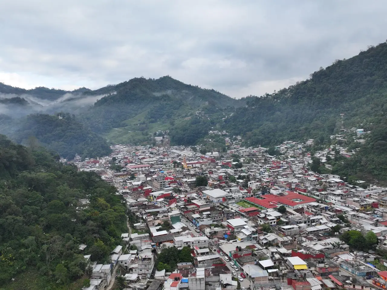 Vista aérea de la Sierra de Zongolica